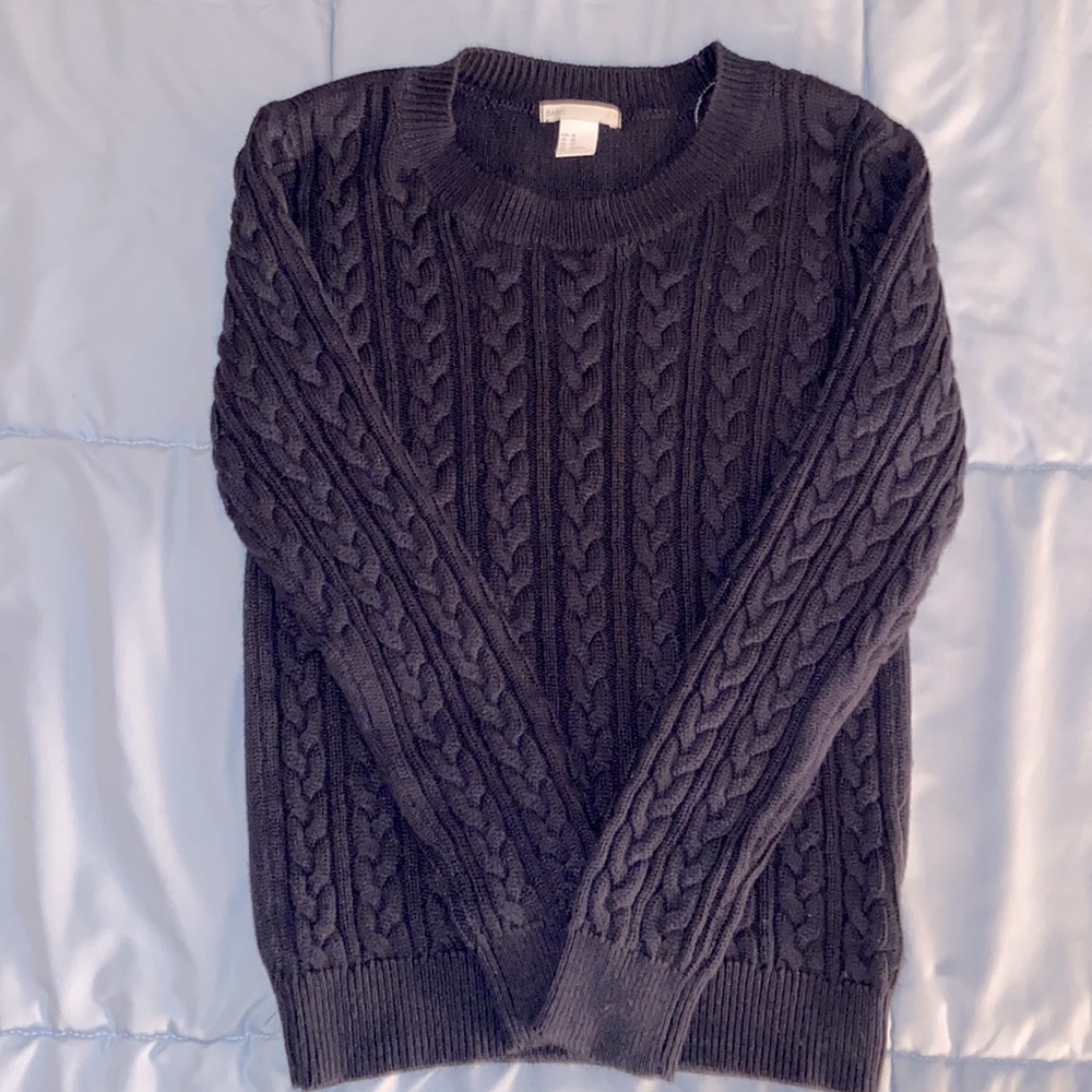 Navy cable knit H&M sweater